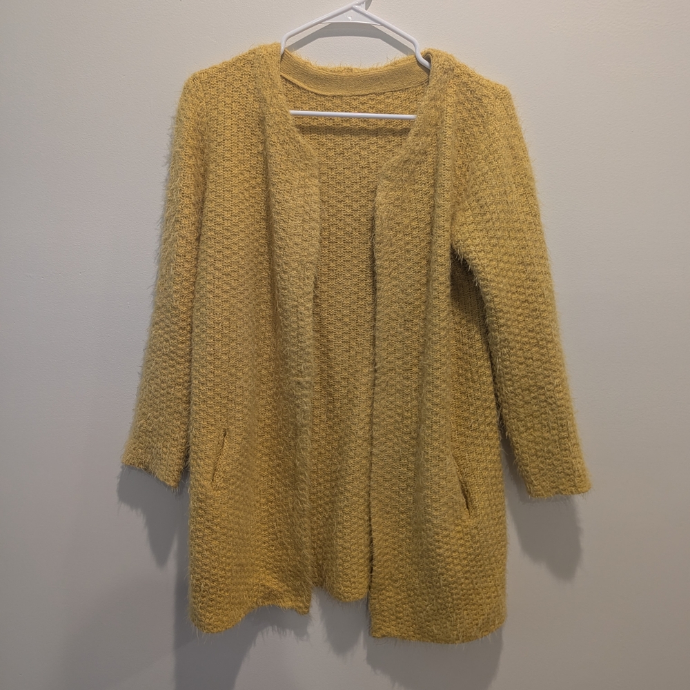 Vintage Hand Knitted/Loomed Cozy Mustard Yellow Women's Sweater